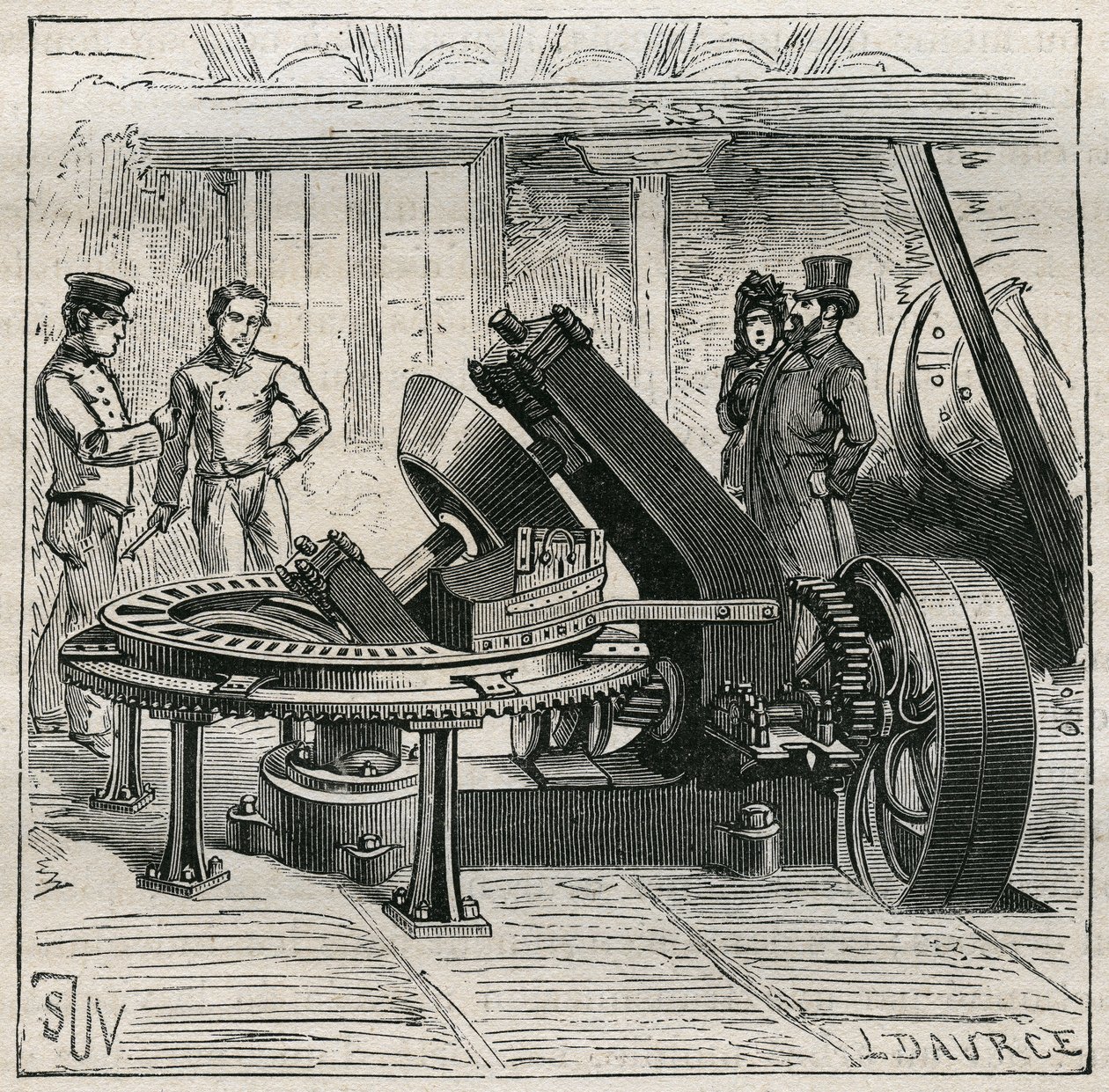 Machine Fleury utilisée pour le moulage mécanique des briques. Gravure de 1885 dans Les arts et métiers illustrés par Adolphe Bitard. - Unknown artist