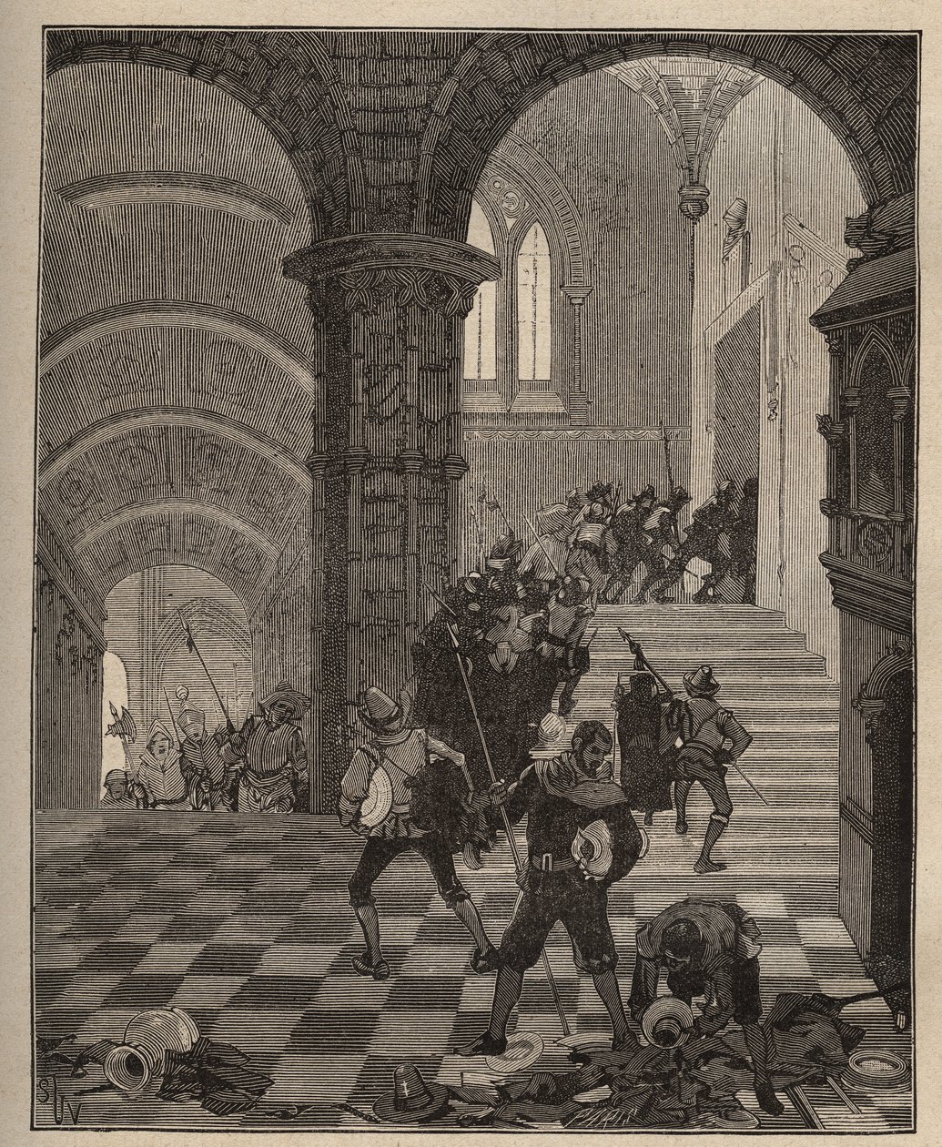 Destruction de la fabrique Henri II lors du pillage du château d