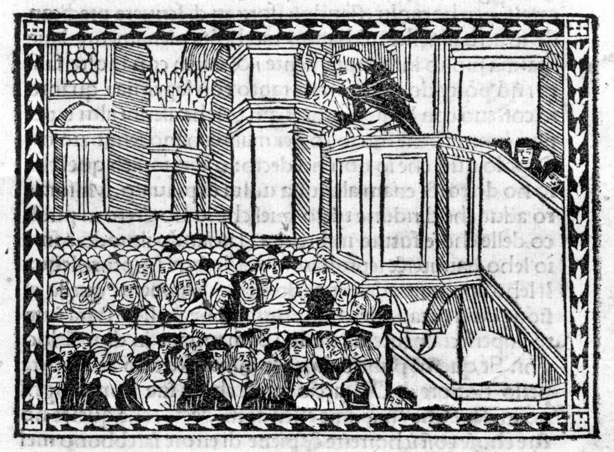 Prédication de G. Savonarole - dans le "Compendium of Revelatione" - Unknown artist