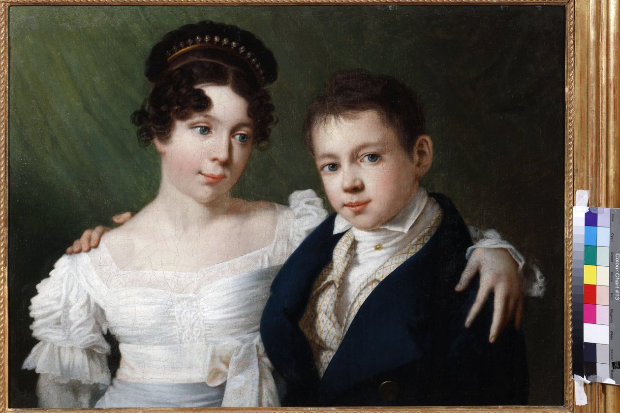 Prince Albert (1809-1872) et sa sœur la princesse Alexandrine (1803-1892) de Prusse par Anonyme. Fin des années 1810. Musée d