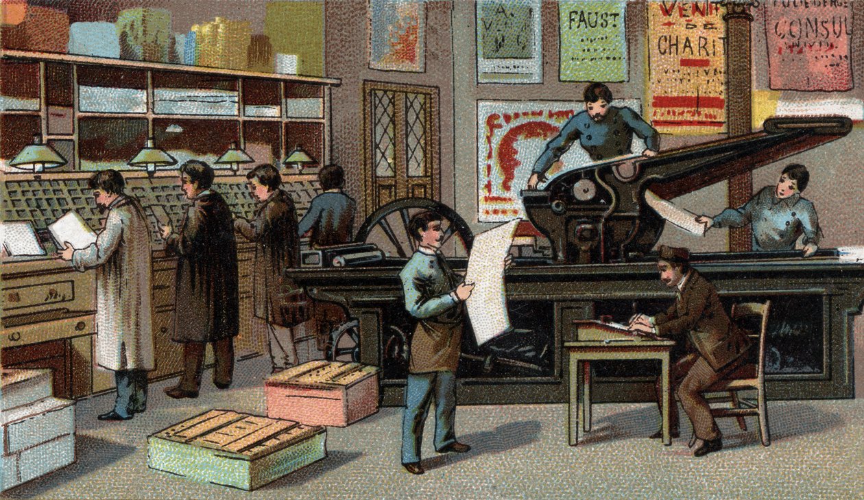 Imprimerie en France au XIXe siècle. Chromolithographie de la fin du XIXe siècle - Unknown artist