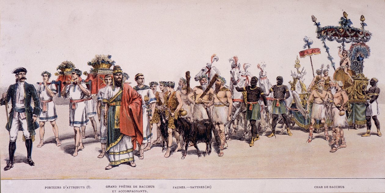 Procession des moissonneurs et char de Bacchus (Bacco) - dans « Album officiel de la fête des vignerons » - Unknown artist
