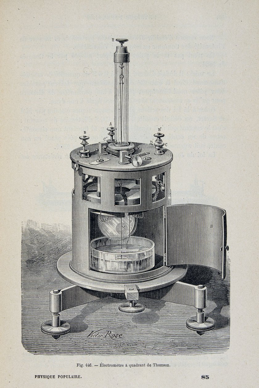 Quadrant électromètre par W. Thomson - dans « La physique populaire » par Emile Desbeaux - Unknown artist