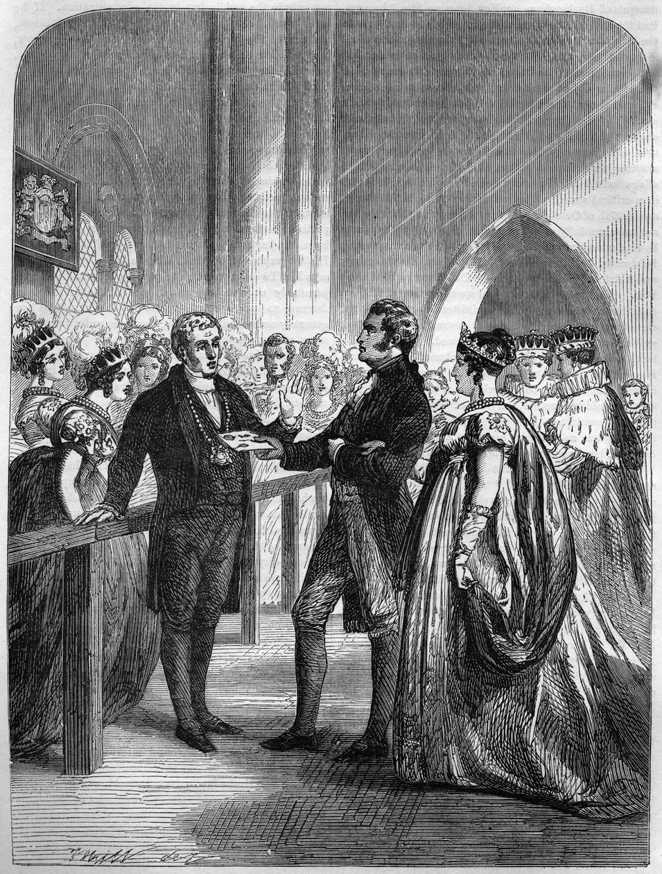 Reine Caroline (Caroline de Brunswick-Wolfenbuttel) repoussée de la porte de l