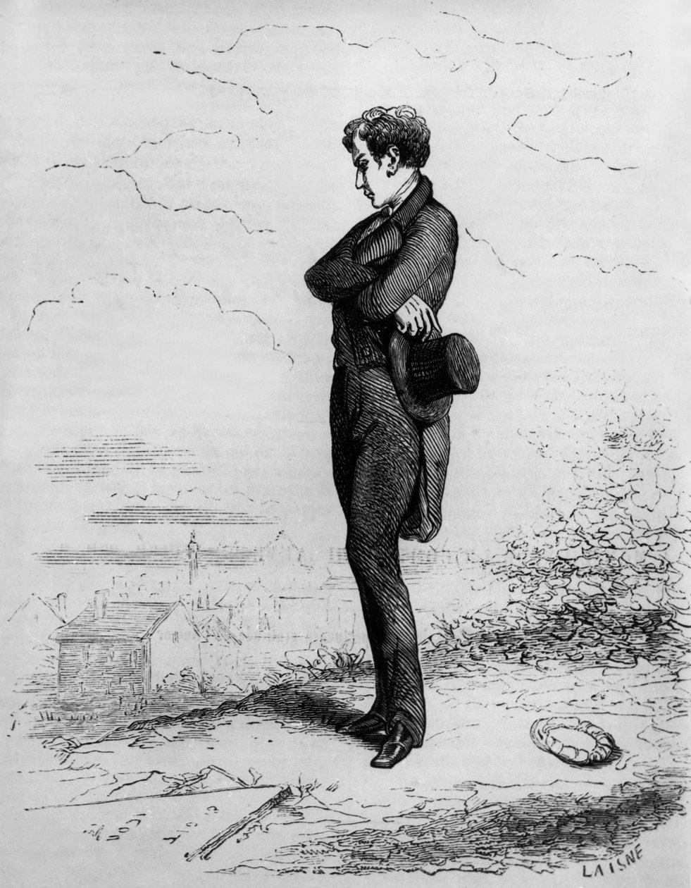 Rastignac reste seul, fait quelques pas dans le cimetière... - Unknown artist