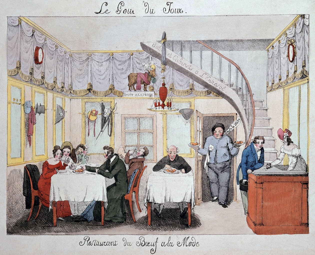 Salle de restaurant "Boeuf à la mode" vers 1820 - Unknown artist