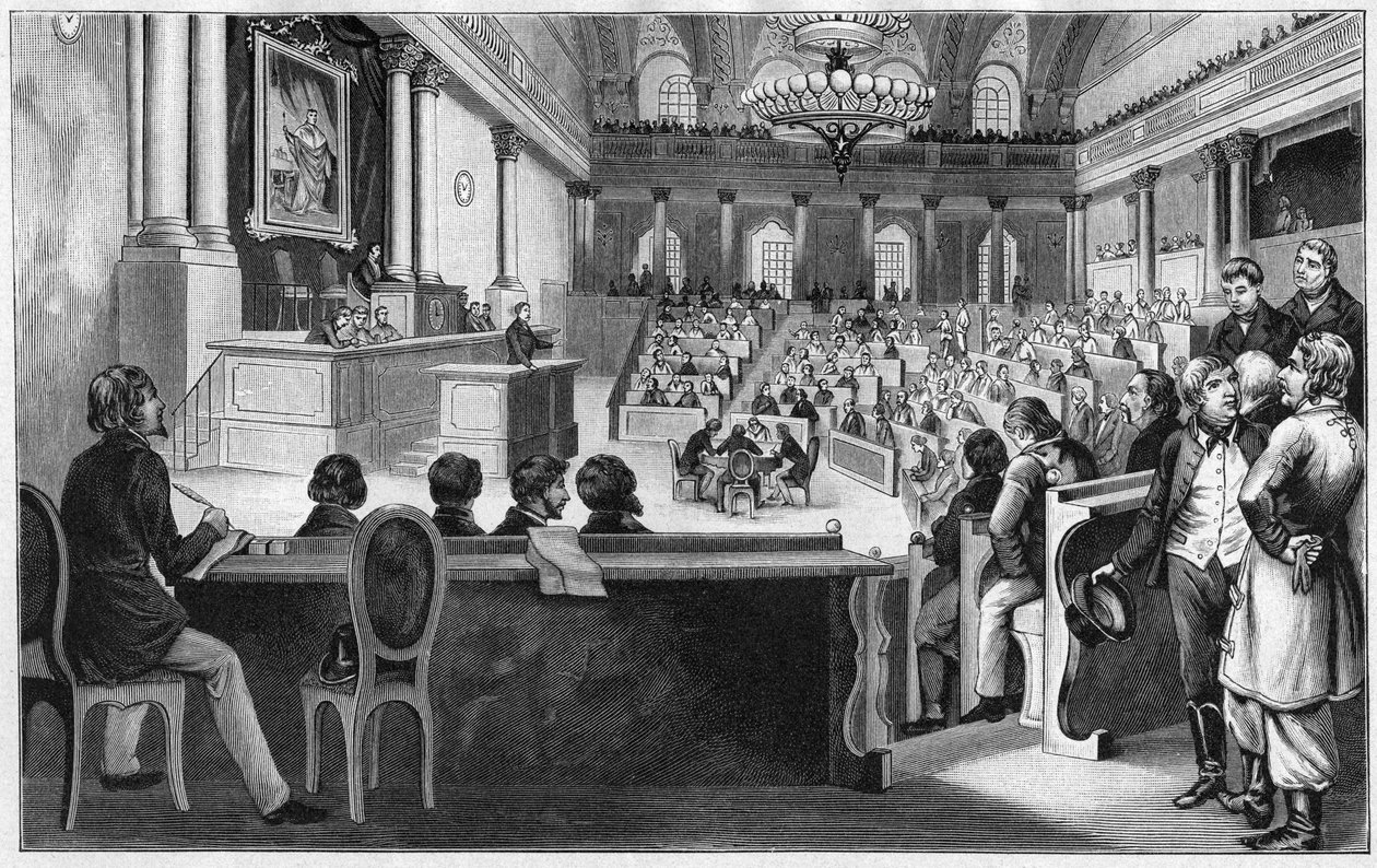 Révolution à Vienne 1848 - La réunion de la première Assemblée constituante autrichienne (Reichsversammlung), juillet 1848, à l