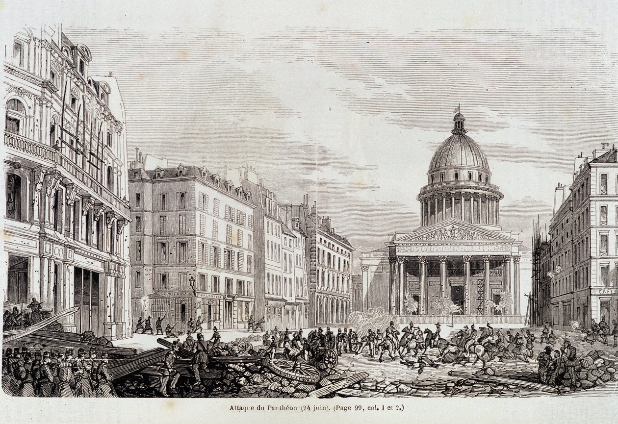 Révolution de 1848 : Attaque du Panthéon le 24 juin 1848 - dans « Histoire populaire contemporaine » - Unknown artist