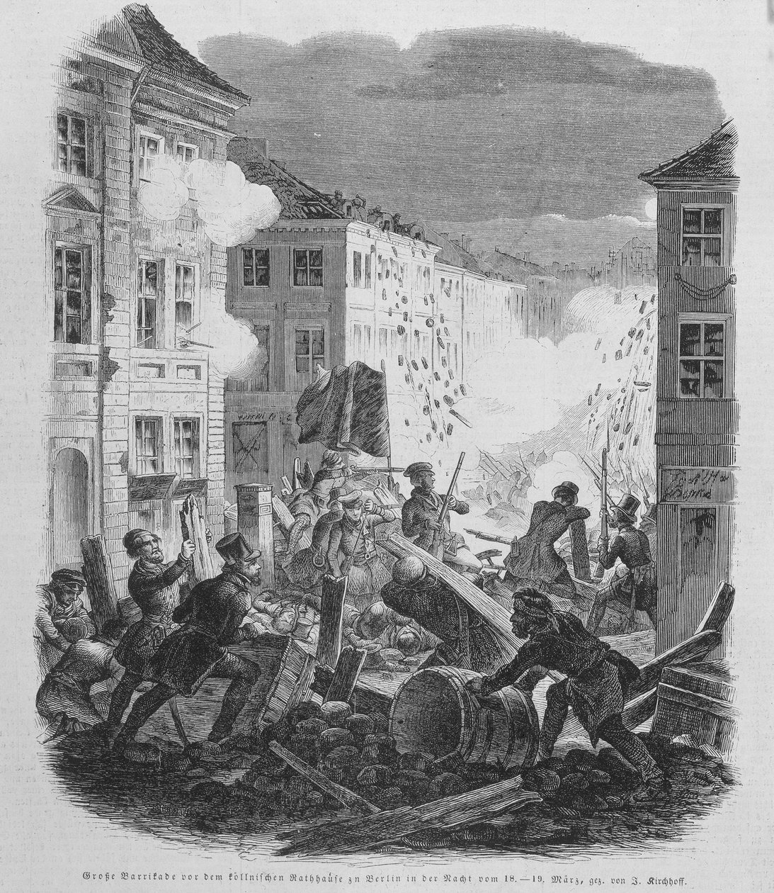 Révolution de mars 1848 : barricade à Berlin - Unknown artist