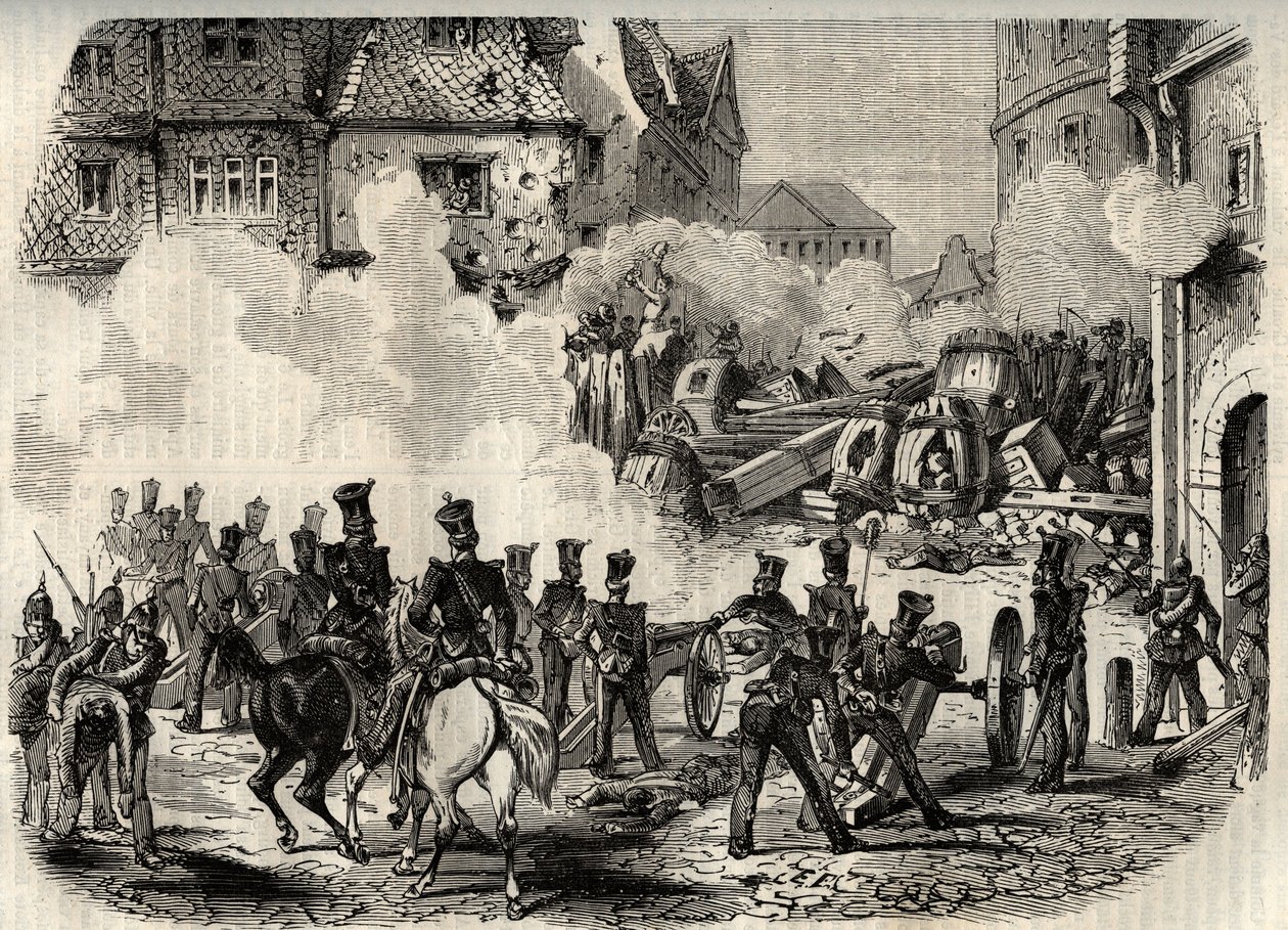 Révolutions 1848 - 1849, Allemagne, Francfort - Les troupes prennent d