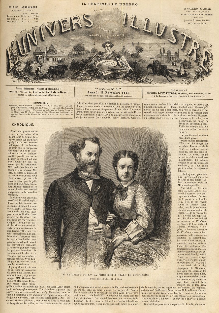 Richard Klemens von Metternich (1829-1895) et Pauline Metternich (Pauline Clémentine Marie Walburge, comtesse Sandor von Szlavnicza - princesse de Metternich-Winneburg zu Beilstein) (1836-1921) - L