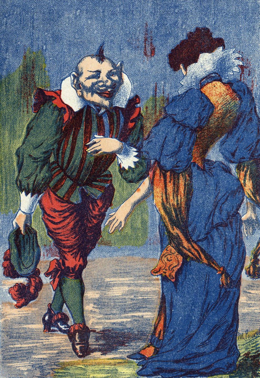 Riquet se présente à nouveau à la princesse. Illustration pour "Riquet à la houppe", conte de Charles Perrault (1628-1703), écrivain français. Illustration anonyme. Imagerie Marcel Vagne, Jarville Nancy, sans date (fin XIXe siècle). - Unknown artist