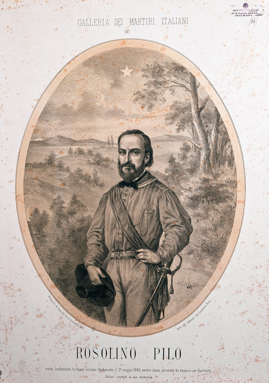 Portrait du patriote italien Rosolino Pilo - Unknown artist