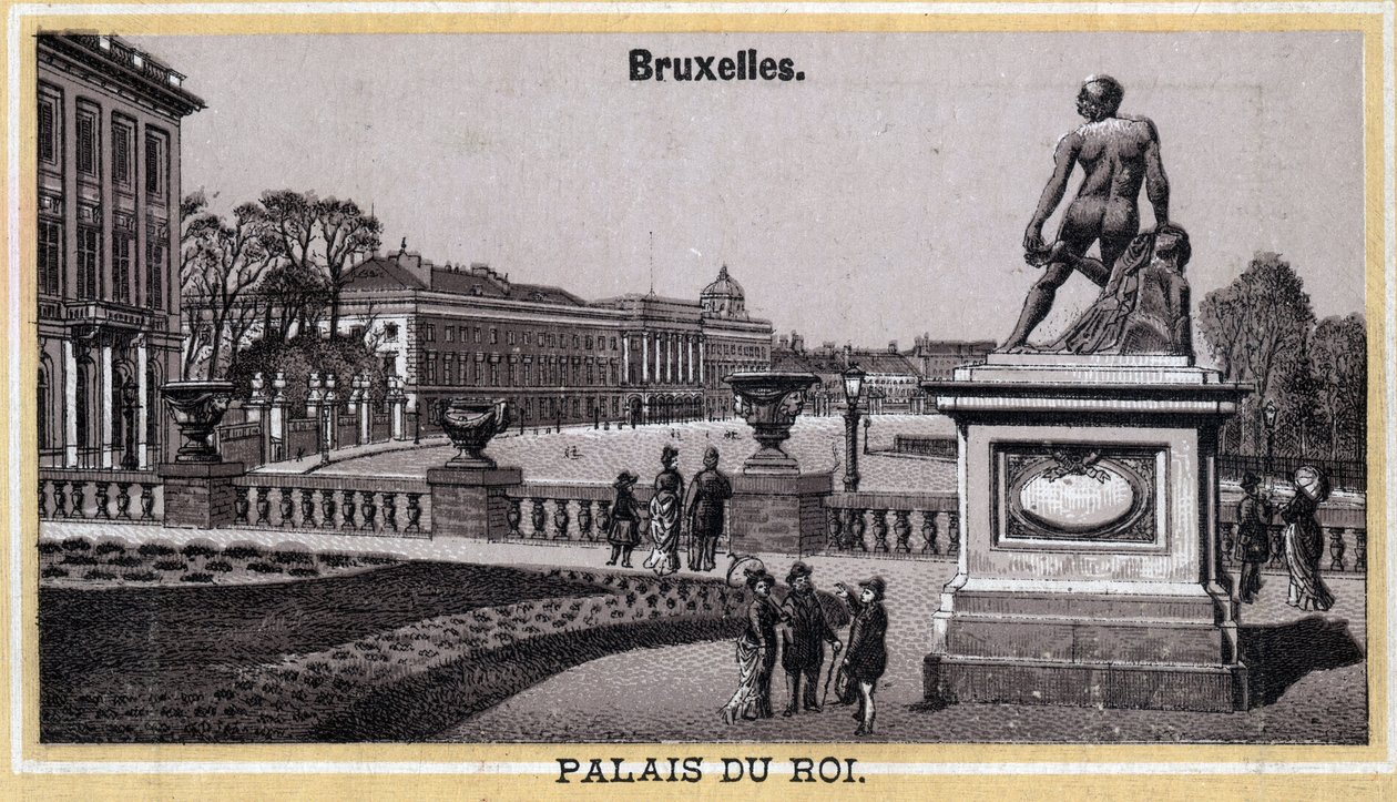 Palais Royal de Bruxelles, Belgique. Chromolithographie de la fin du 19e siècle. - Unknown artist