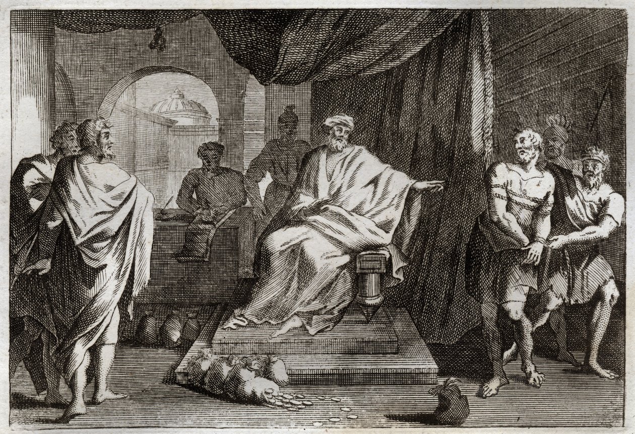 Bible de Royaumont, Nouveau Testament : Parabole des talents. Illustration de 1811. - Unknown artist