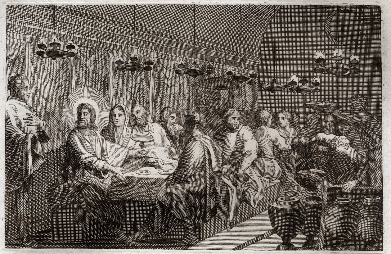 Bible de Royaumont, Nouveau Testament : Les Noces de Cana. Premier miracle de Jésus-Christ qui changea l
