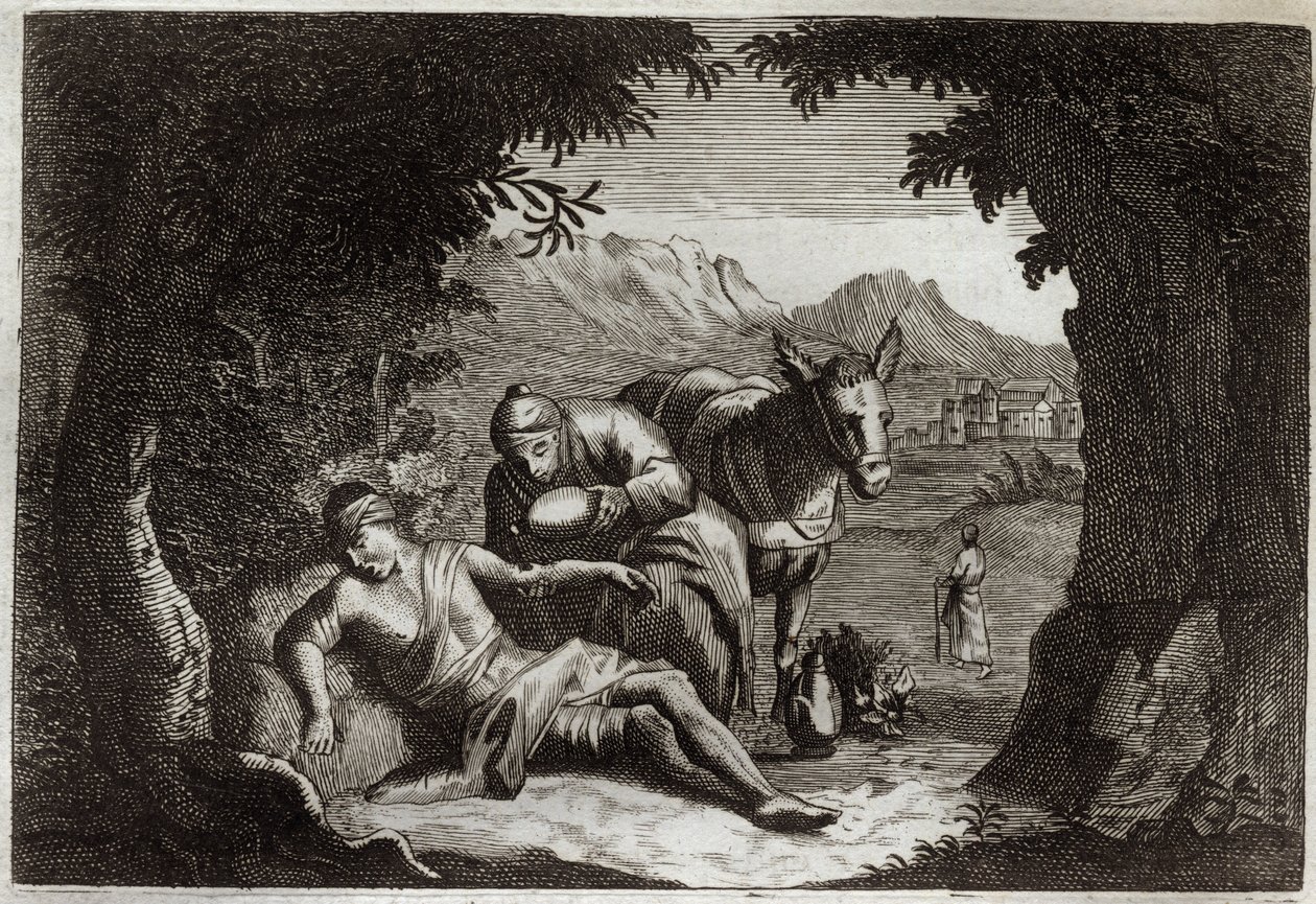 Bible de Royaumont, Nouveau Testament : La parabole du Bon Samaritain. Le Samaritain s