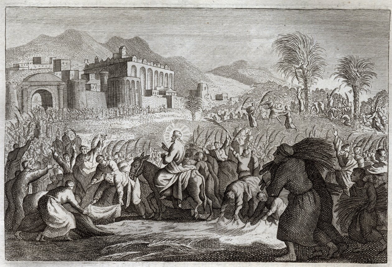 Bible de Royaumont, Nouveau Testament : Triomphe de Jésus-Christ. Entrée de Jésus à Jérusalem. Illustration de 1811. - Unknown artist