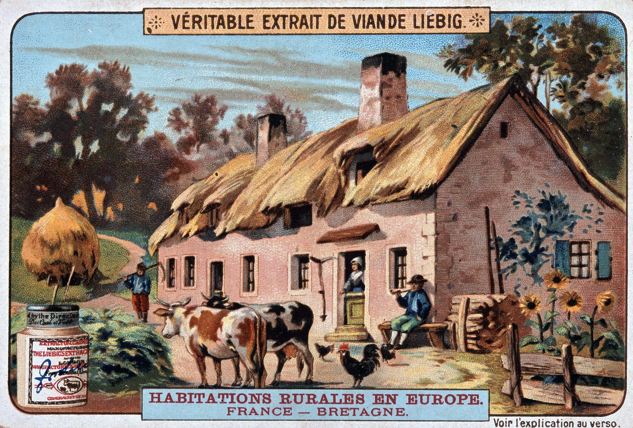 Habitat rural de Bretagne - chromo. Liebig, v. 1895 - Unknown artist