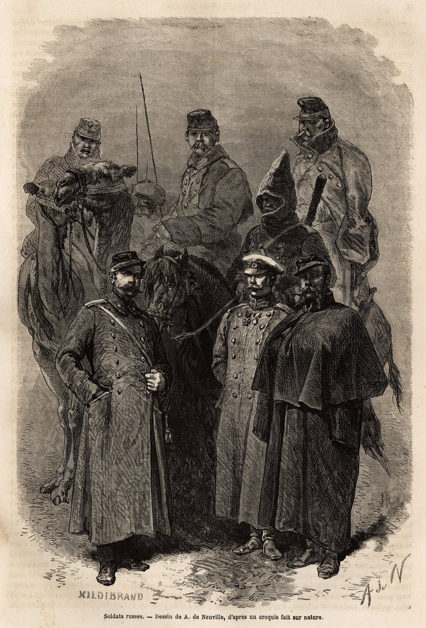 Soldats russes, qui maintiennent l