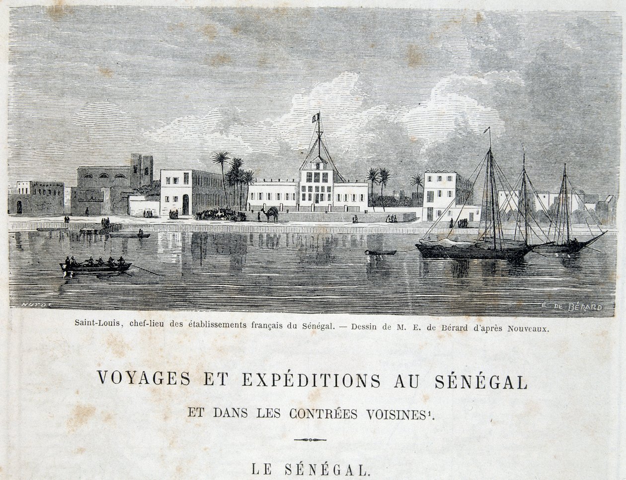 Saint-Louis, capitale des établissements français au Sénégal - dans « Voyage et voyages au Sénégal » dans Tour du Monde, 2e trim. 1861 - Unknown artist