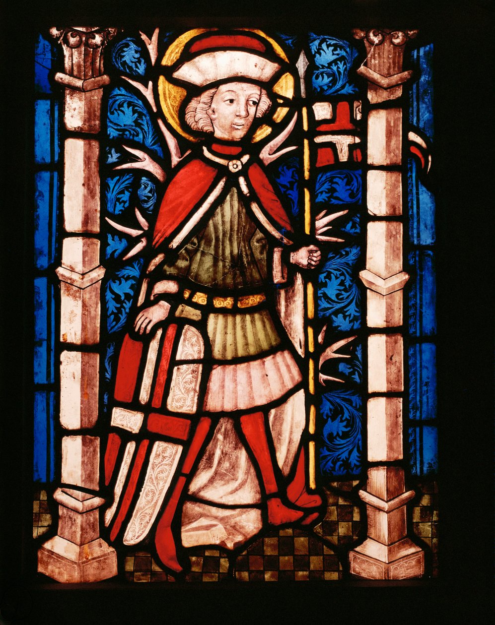 Saint Florian avec lance et bouclier (vitrail) - Unknown Artist