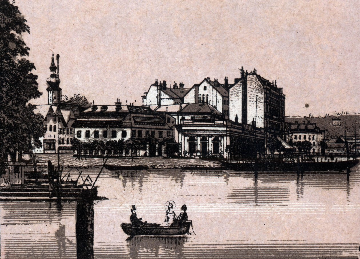 Région de Salzkammergut, Autriche : vue du casino à Gmunden - Unknown artist