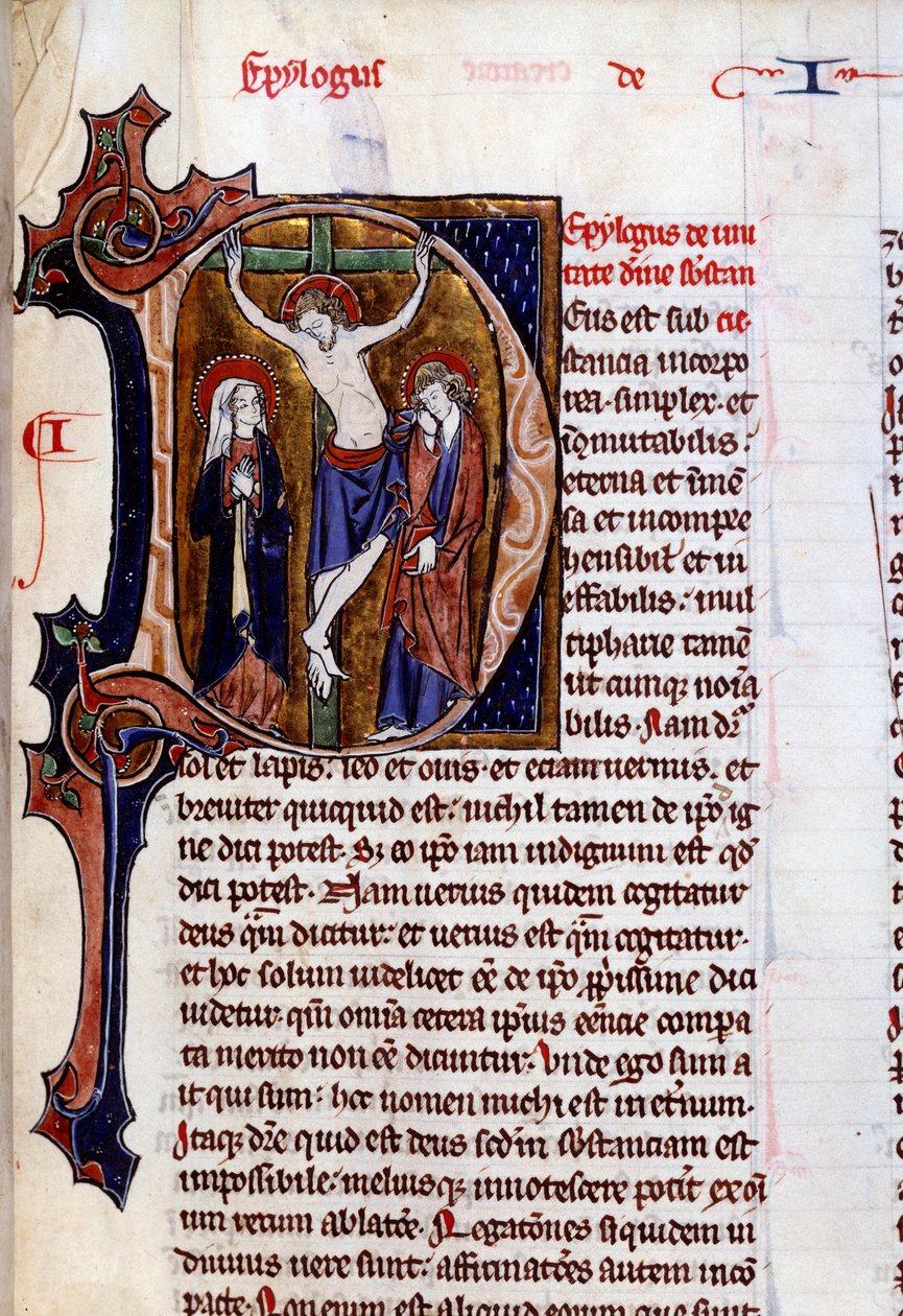 Scène de crucifixion dans un en-tête de lettre (lettre D) - Unknown artist