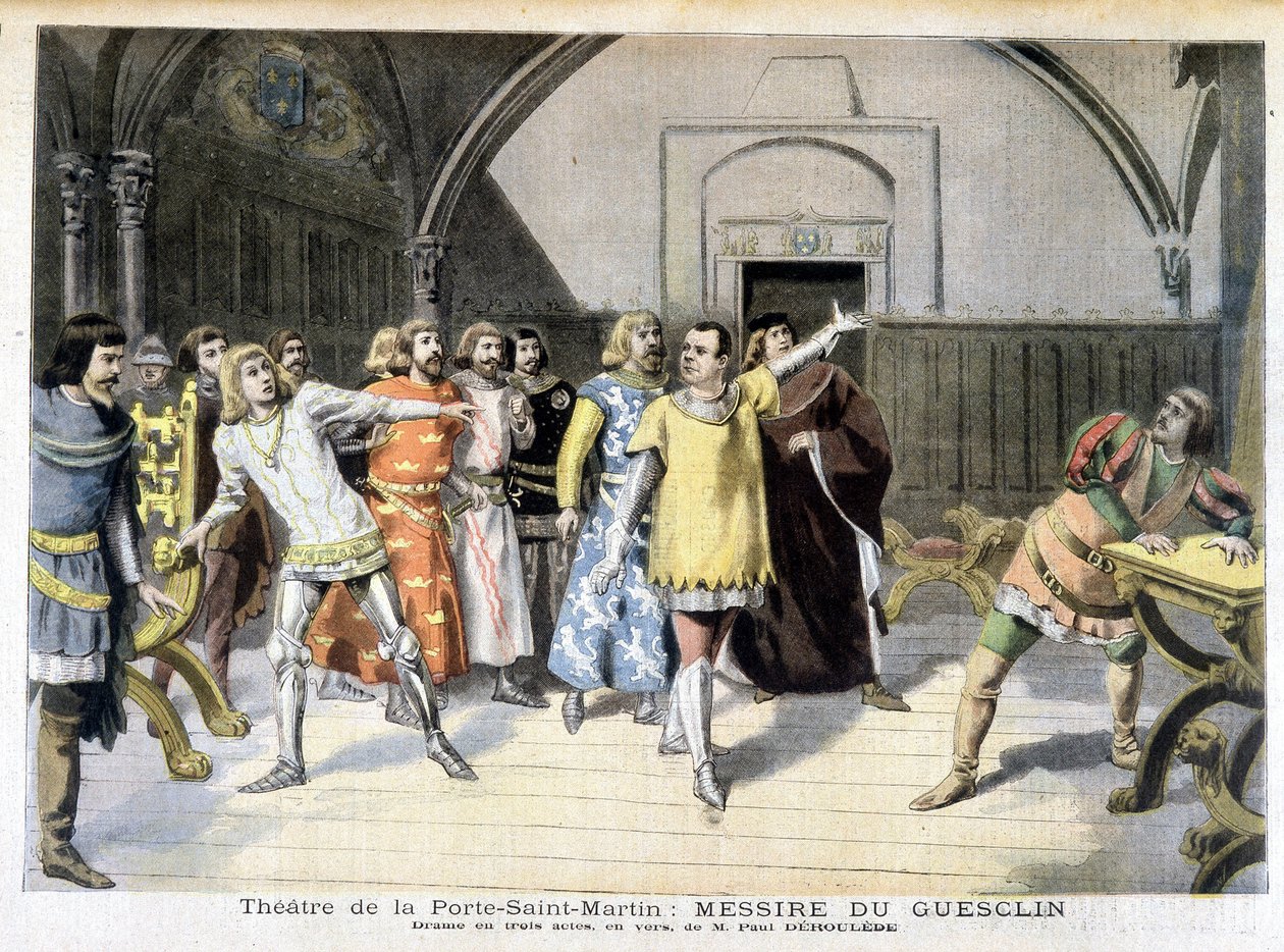 Scène de la pièce « Messire Du Guesclin », drame de Paul Déleède, joué au théâtre de la Porte Saint Martin. Dans Le petit journal, le 03/11/1895 - Unknown artist