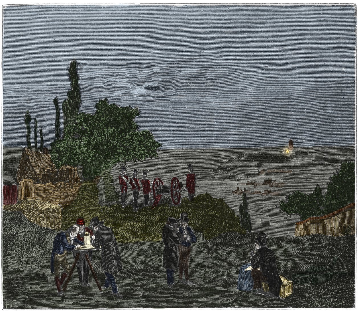 Expérience scientifique : le calcul de la vitesse du son, par Humboldt, Louis-Joseph Gay-Lussac, Bouvard, Prony et Mathieu - Unknown artist