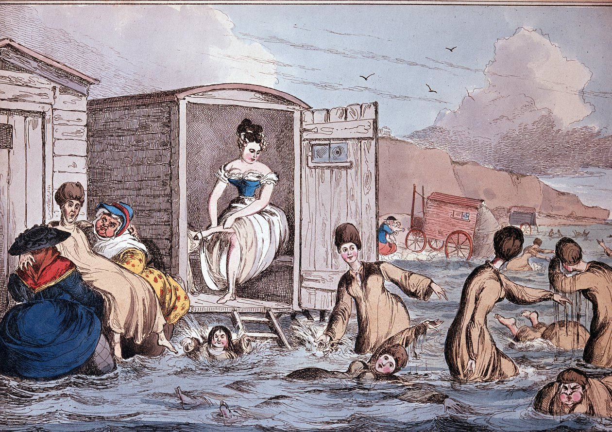 Bains de mer à Brighton - 19ème siècle, B.N. - Unknown artist