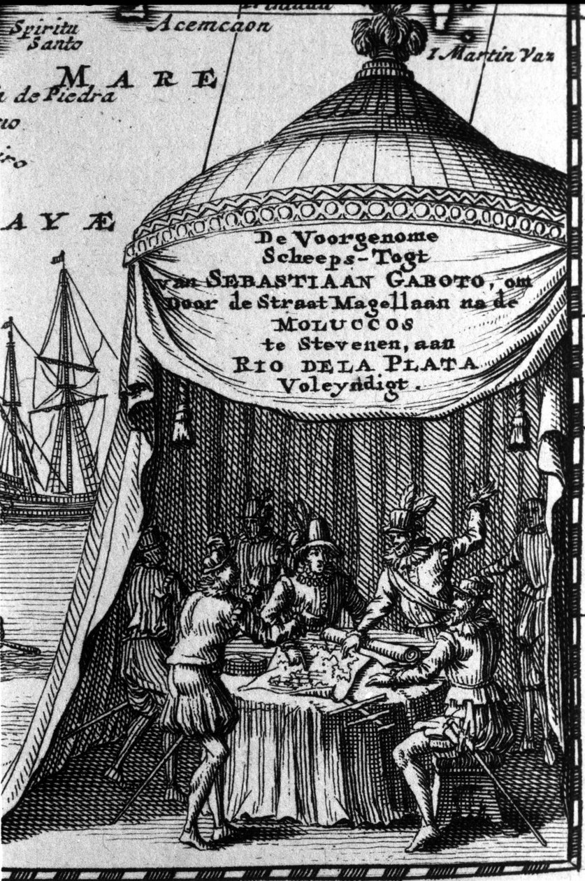Sebastiano Caboto (Sebastien Cabot) représenté sur la cartouche d