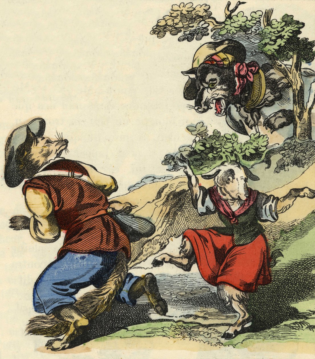 Voyant le loup, Maître Renard s
