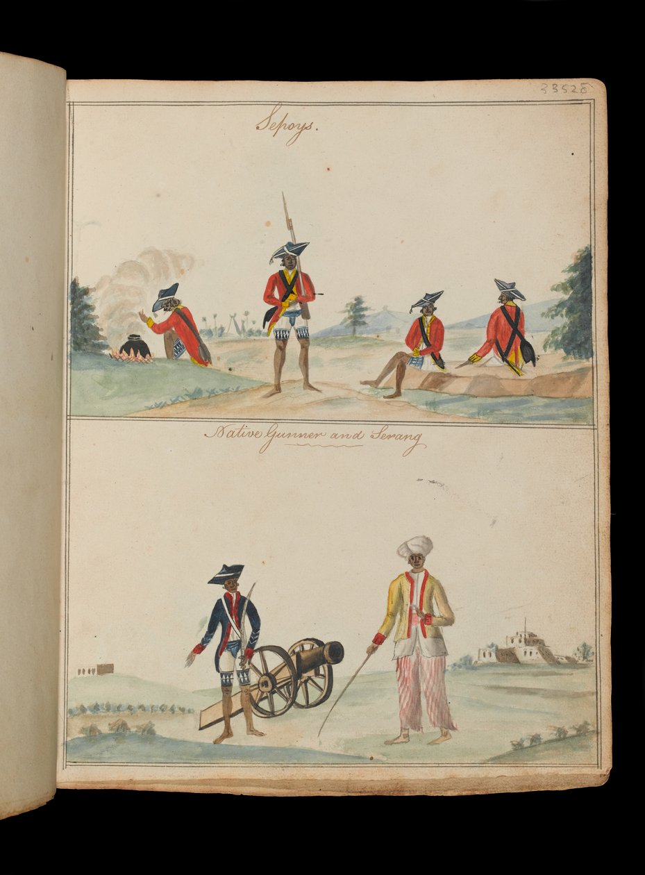 Cipayes, un artilleur indigène et un serang (contremaître) - Unknown artist