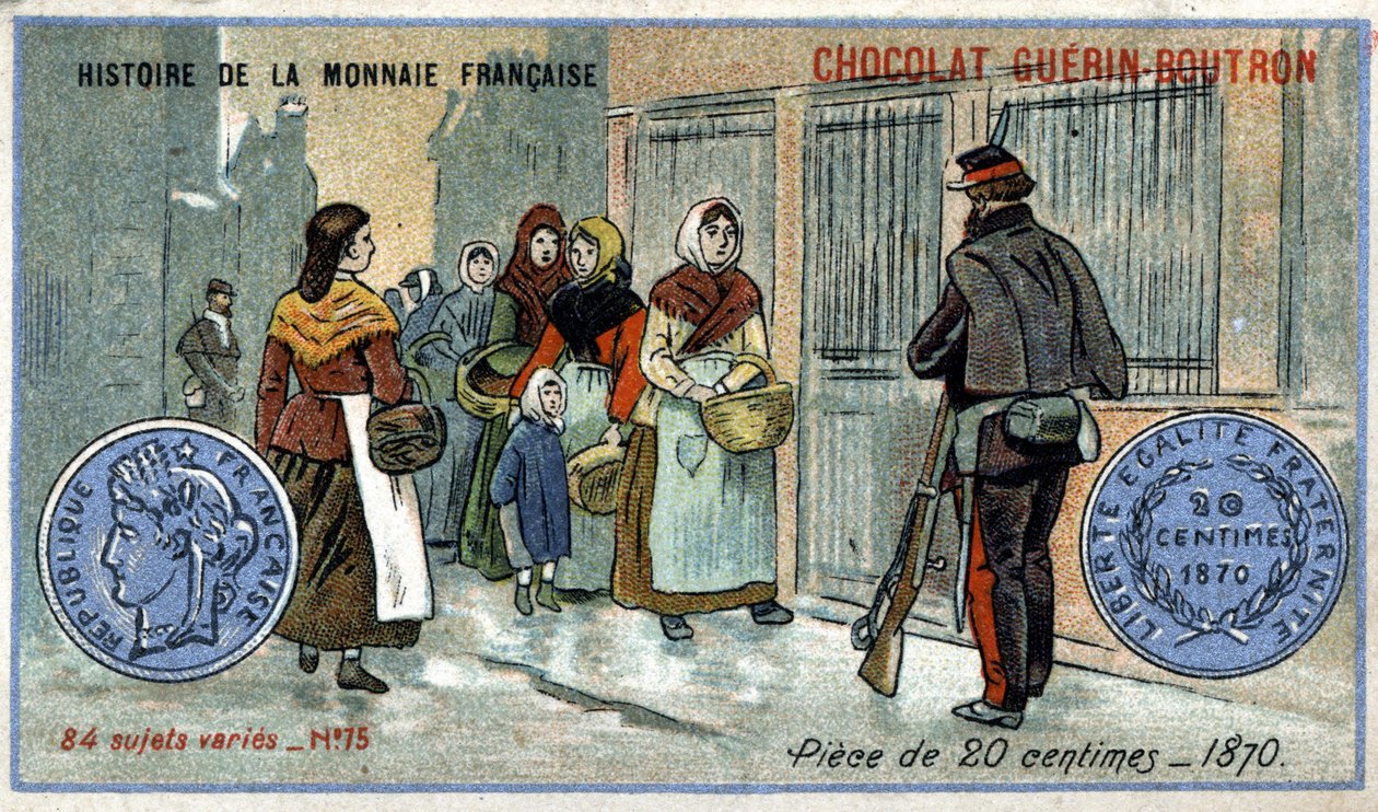 Histoire de la Monnaie Française publiée par Chocolat Guérin Boutron. Pièce de 20 centimes de 1870 - Unknown artist