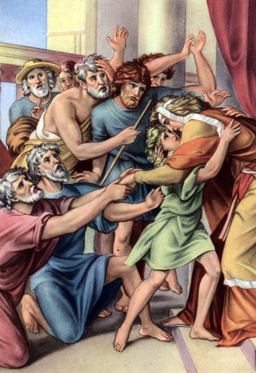 Ensemble de cartes postales éducatives bibliques des années 50 (impression) - Unknown Artist