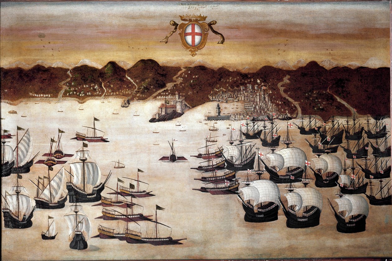 Navires dans le port de Gênes - Unknown artist