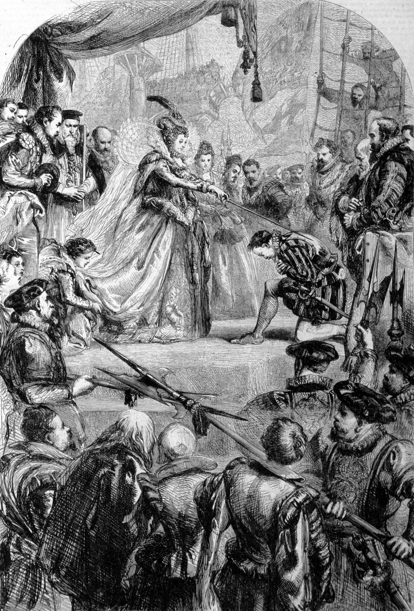 Sir Francis Drake (1540-1596), navigateur anglais anobli par la reine Élisabeth I en 1581. Gravure. - Unknown artist