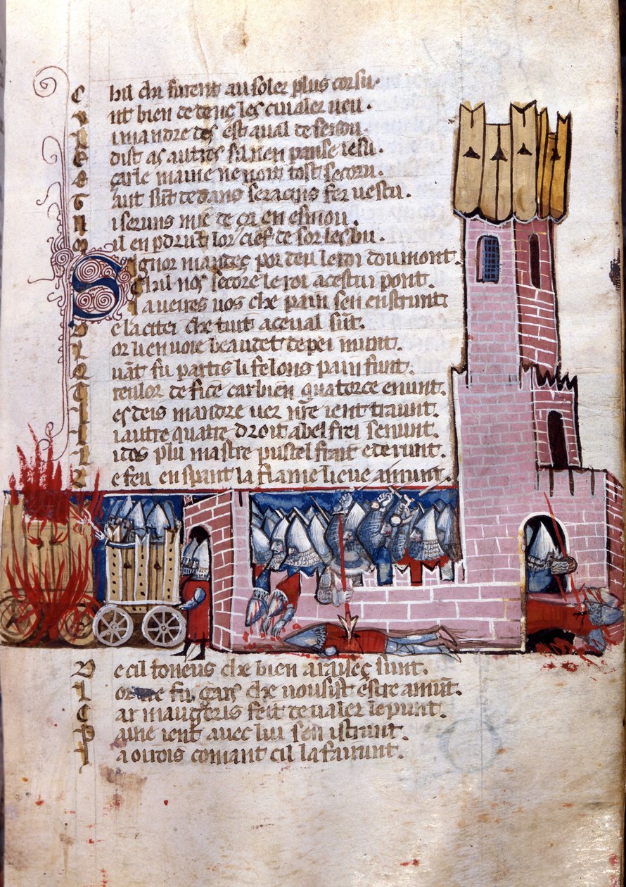 Chanson de geste : scène de combat près d