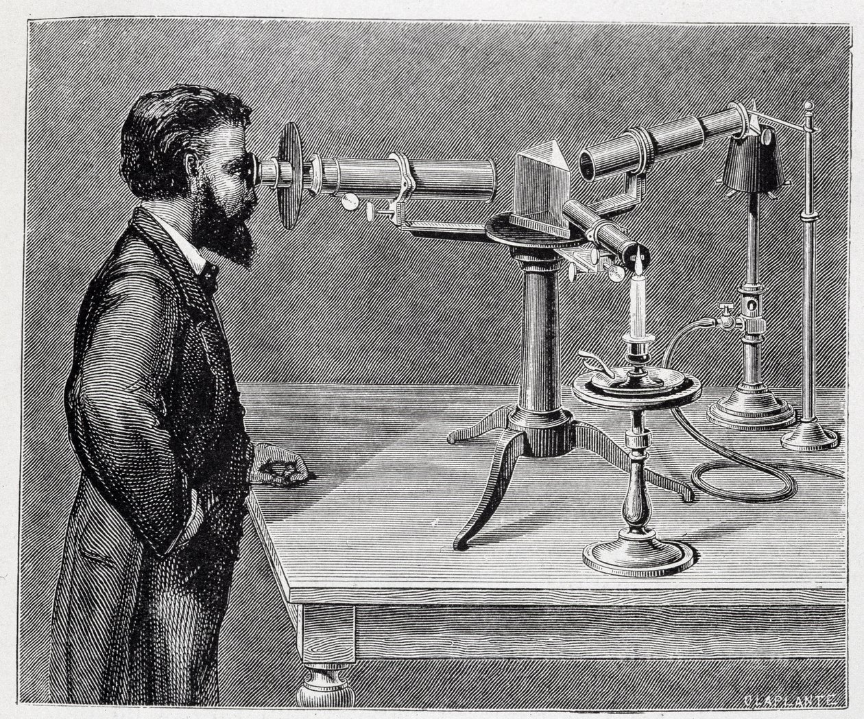 Spectroscope pour comparer les spectres des éléments terrestres à ceux des corps célestes - Unknown artist