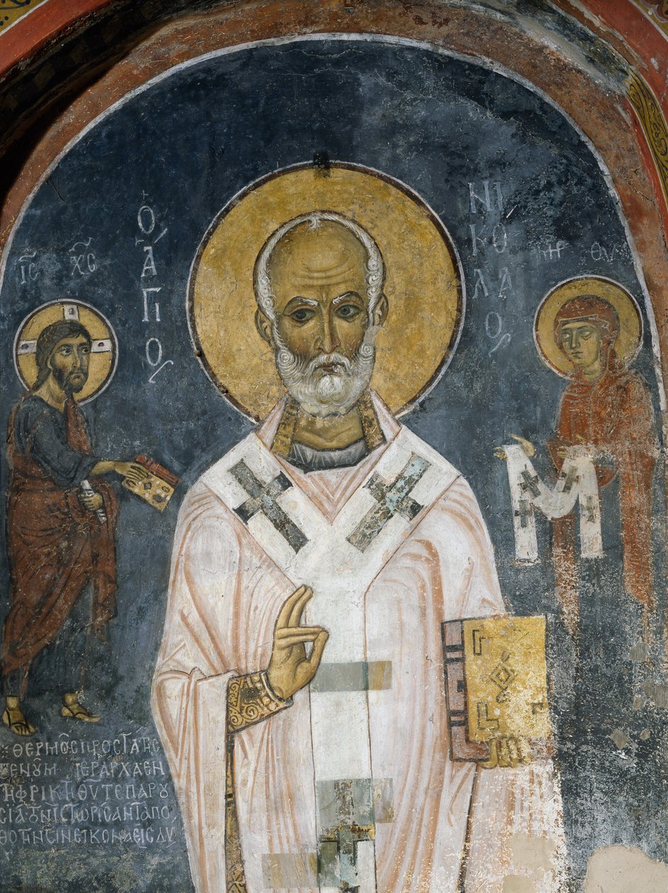 Saint Nicolas de Myre, fresque (12e siècle), Église d