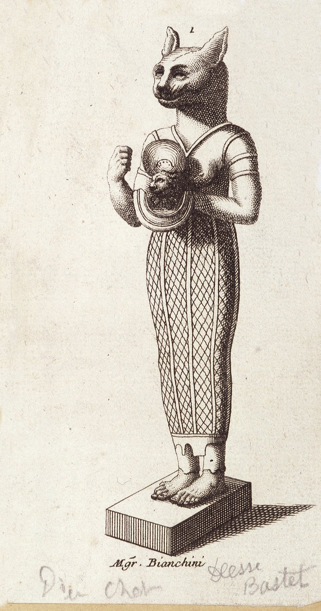 Statue de la Déesse de la Danse, Bastet à tête de chat (Égypte ancienne). déesse dans la religion égyptienne antique - Unknown artist