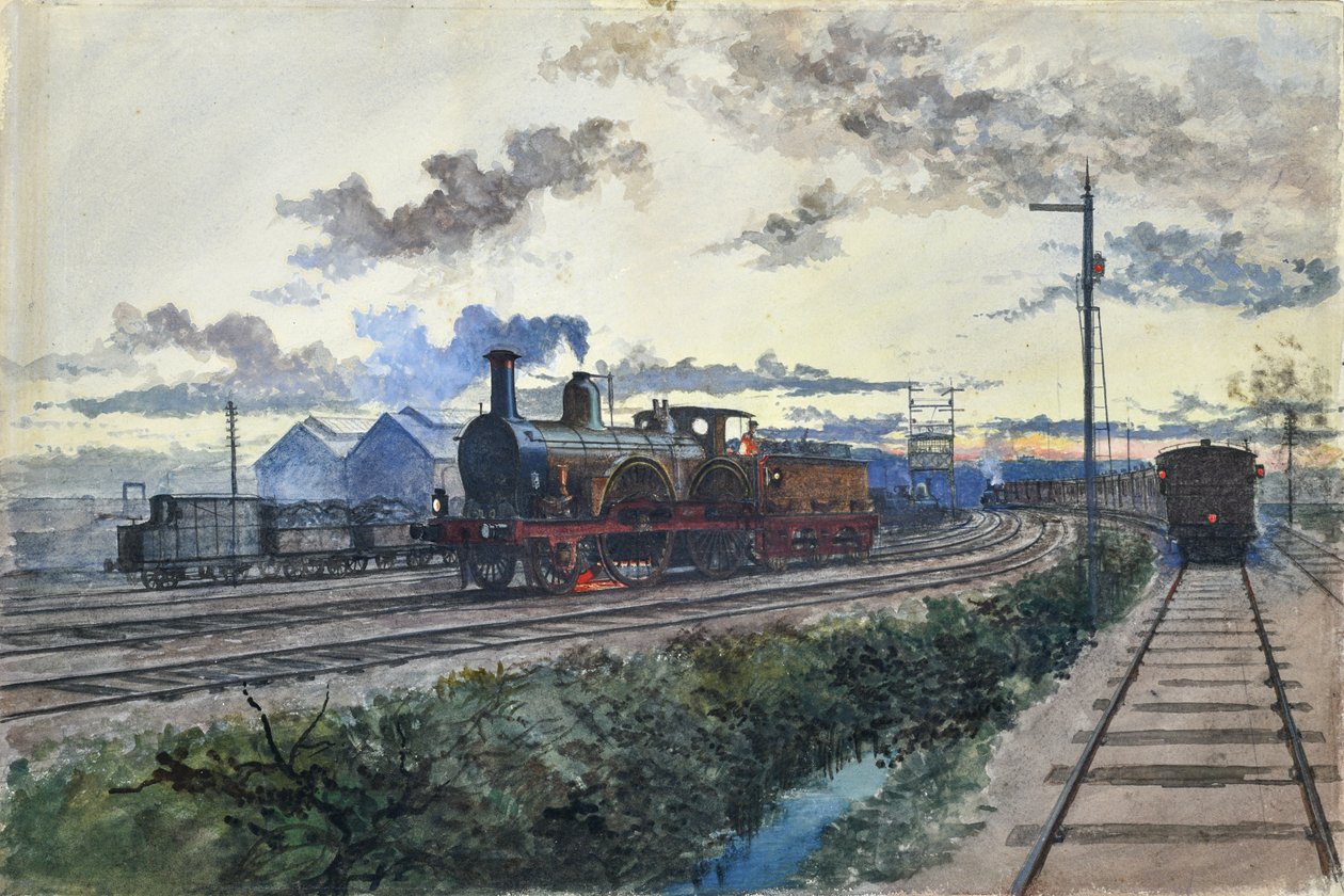 Locomotive à vapeur, vers 1870 - Unknown artist
