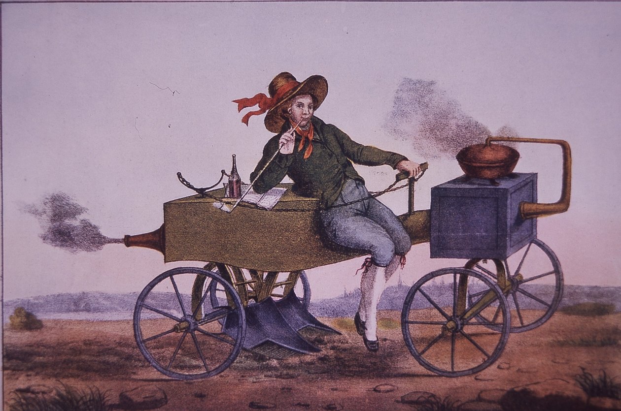 Charrue à vapeur, début du 19e siècle - Unknown artist