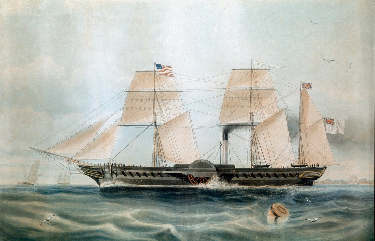 Vapeur British Queen en 1840 - Unknown artist
