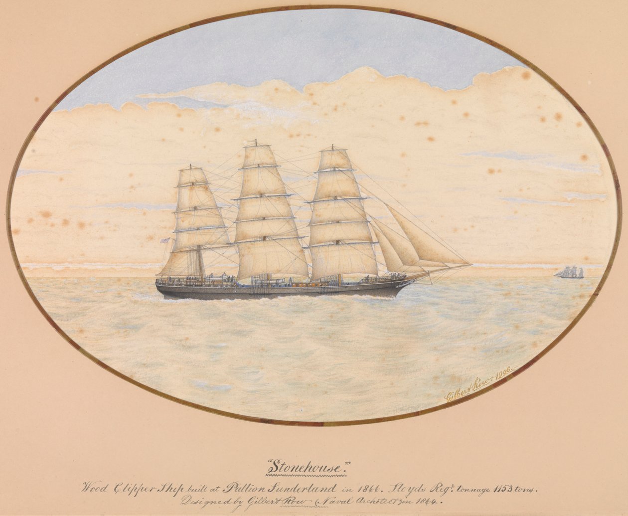 Navire clipper en bois "Stonehouse - Unknown Artist