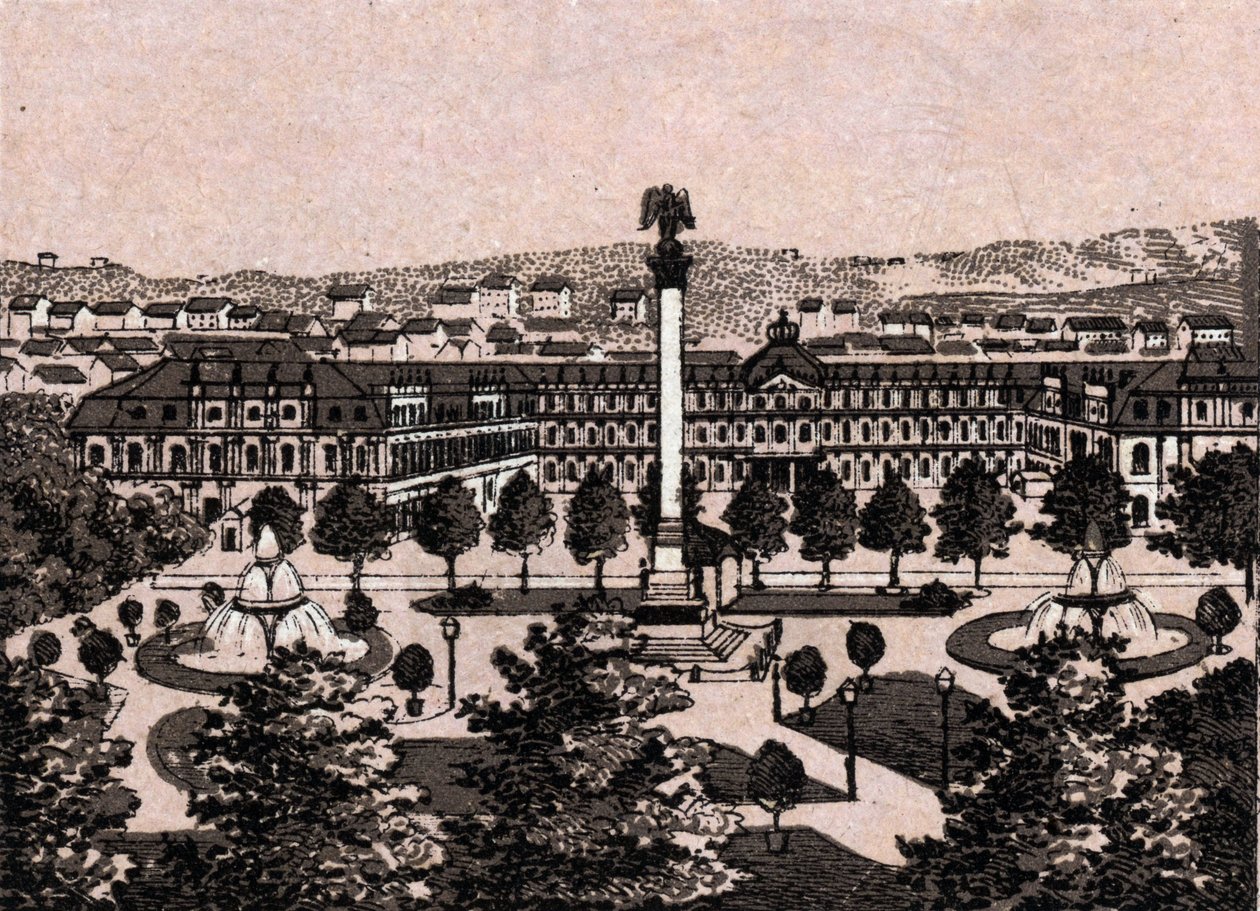 Stuttgart, Allemagne : vue du Nouveau Château. dans « Le Monde Illustré 168 vues » Sans date (fin XIXe siècle) - Unknown artist