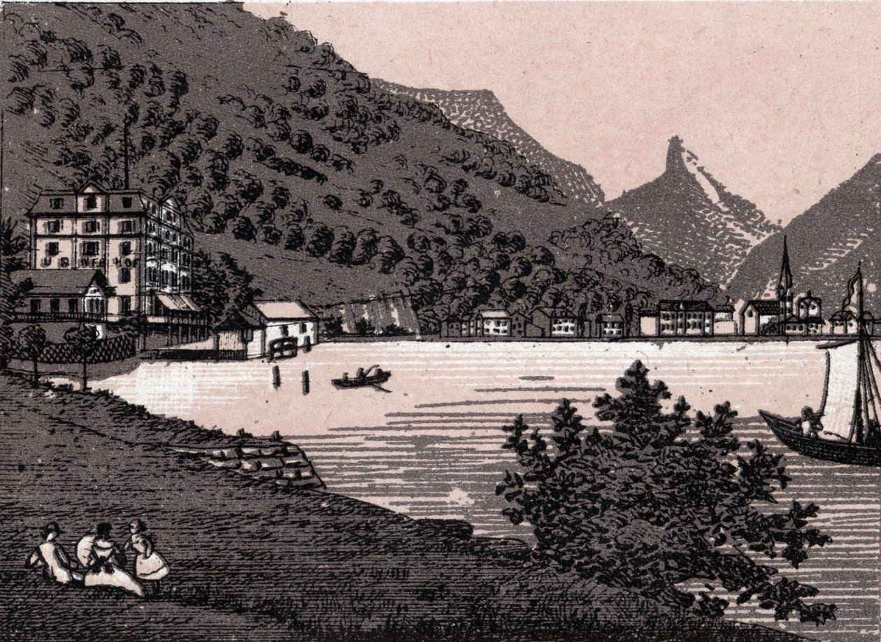 Suisse : vue de la ville de Flüelen. dans « Le Monde Illustré 168 vues » Sans date (fin XIXe siècle) - Unknown artist