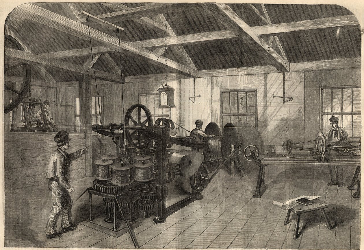 Télégraphie : fabrication du câble transatlantique dans l