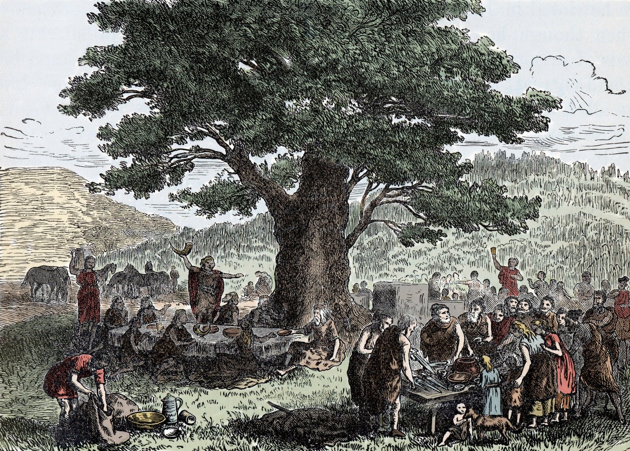 Les Teutons profitant des vacances - gravure de la fin du 19ème siècle - Unknown artist